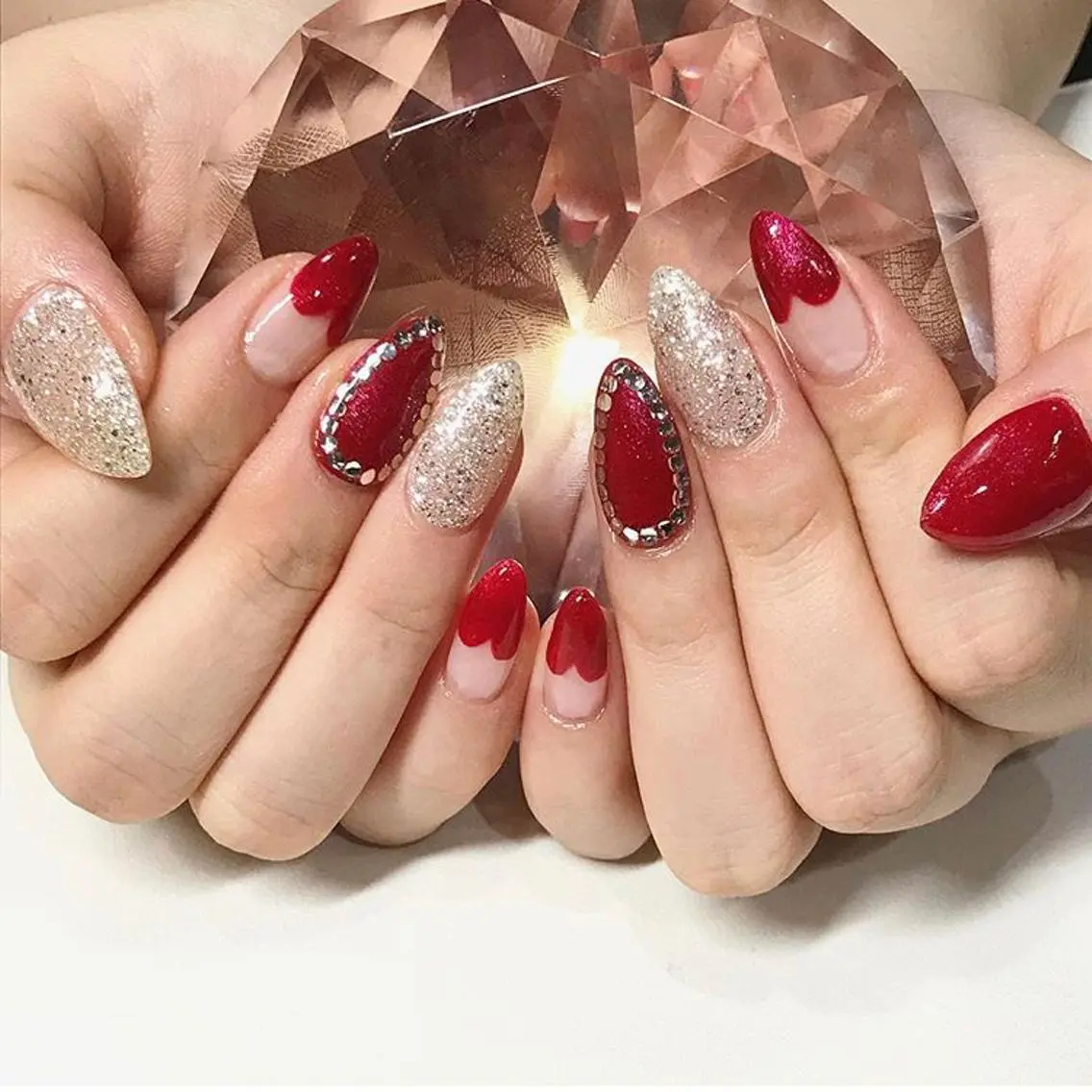 ネイル 渋谷／チップ長さ出し 👑アプレgel-xのネイルデザイン