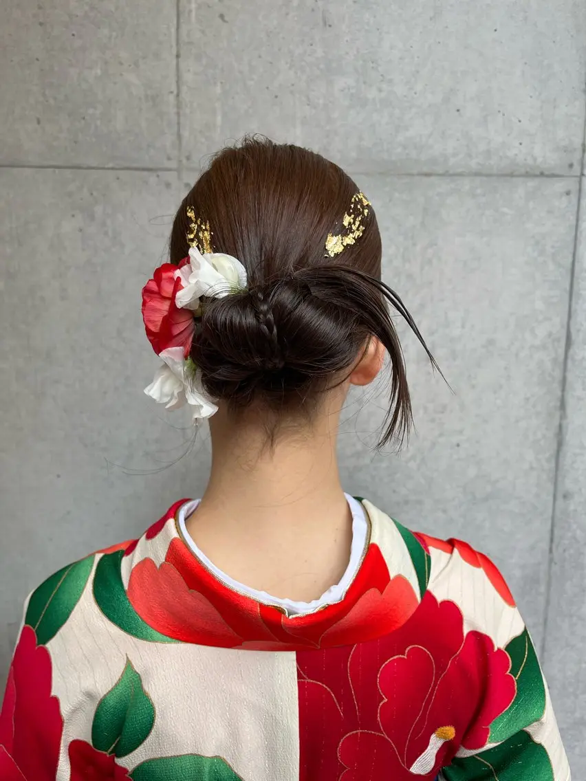 セミロング ヘアアレンジ 着付け 勝野 麻美のヘアスタイル