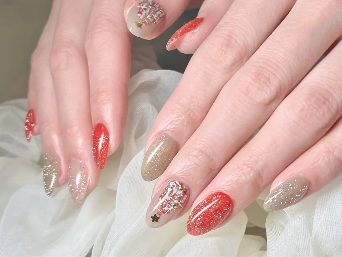ネイル 長さ出し フレンチネイル ジェルネイル グラデーション ハート ハンドネイル Nail&eye Belire 新宿のネイルデザイン