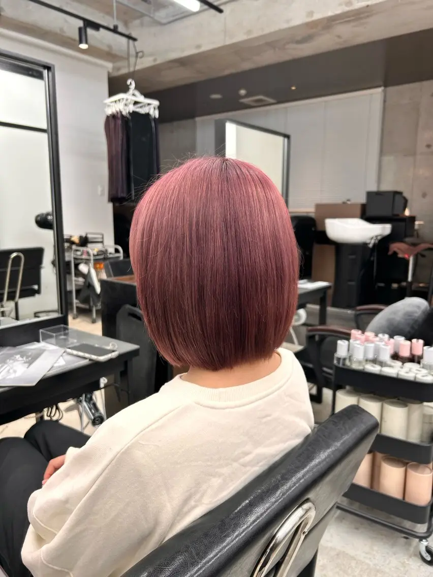 ミディアム カラー ヘアカラー ボブ/暖色カラー 🎧 kei 🎀のヘアスタイル