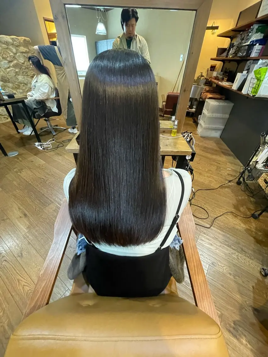 ロング 縮毛矯正× 髪質改善カラー|藤田のヘアスタイル