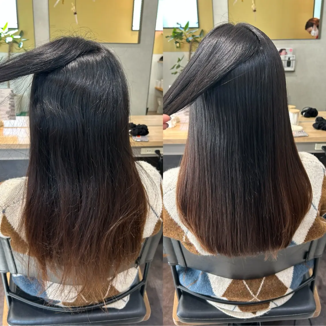 ロング パーマ 髪質改善 ストレートパーマ カット 縮毛矯正 トリートメント hubhair レイヤー/透明感のヘアスタイル