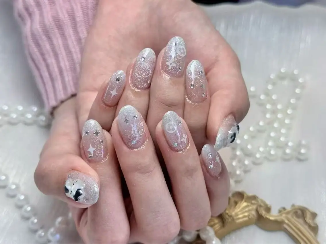 ネイル アートネイル フットネイル ジェルネイル ハート マグネットネイル babarla Nailのネイルデザイン