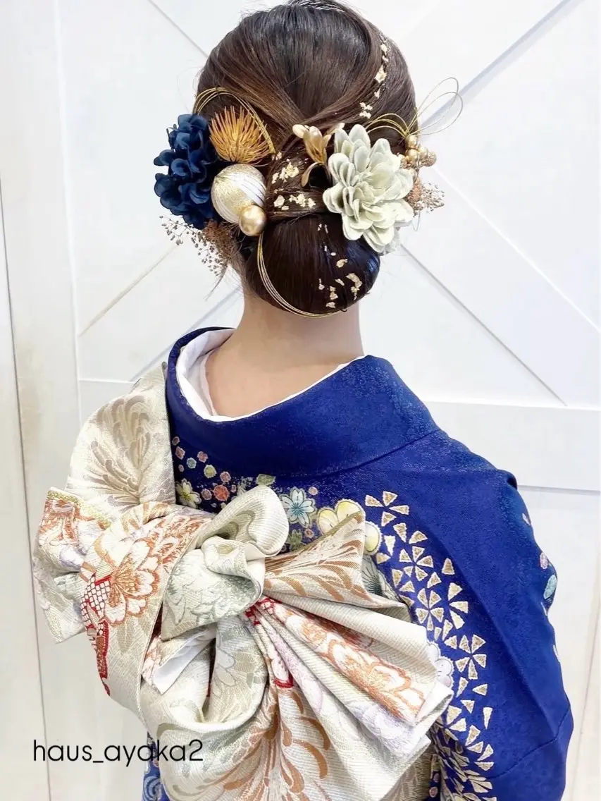 ヘアアレンジ 着付け あやか 白髪ぼかしハイライトのヘアスタイル