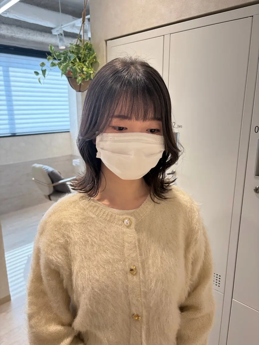 ミディアム くびれヘア 韓国風ヘア カット トリートメント 韓国ヘア・カラー 🩵SHIZUKUのヘアスタイル