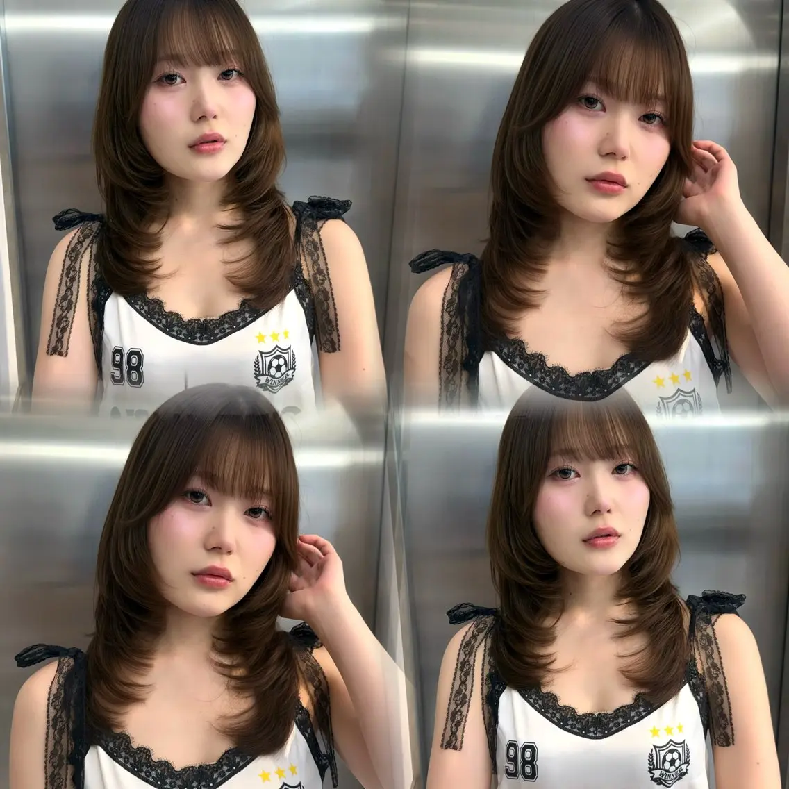 セミロング カット るな🩰 銀座暖色レイヤー🎀のヘアスタイル
