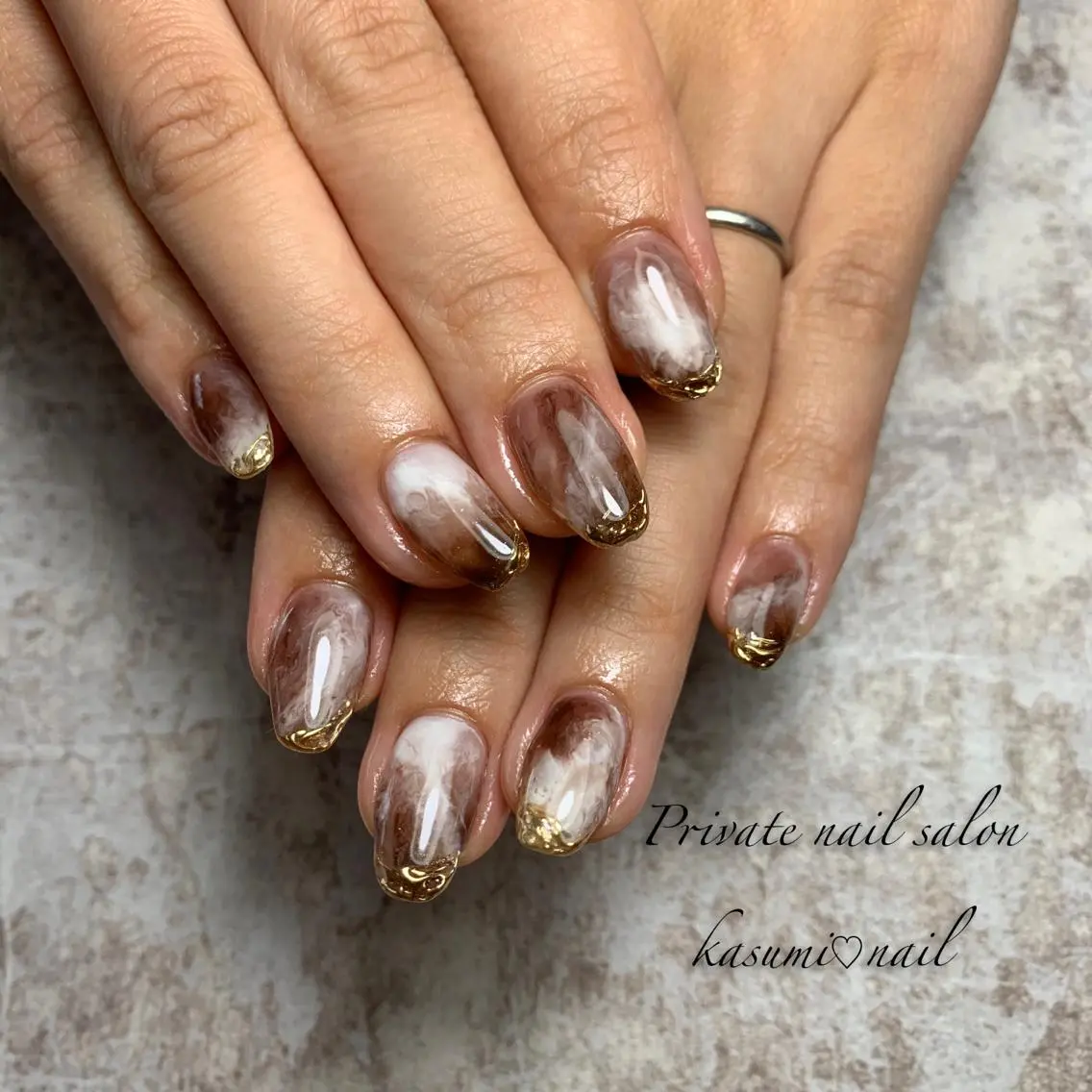 ネイル マグネットネイル ミラーネイル ニュアンスネイル 冬ネイル KASUMI♡ Nailのネイルデザイン