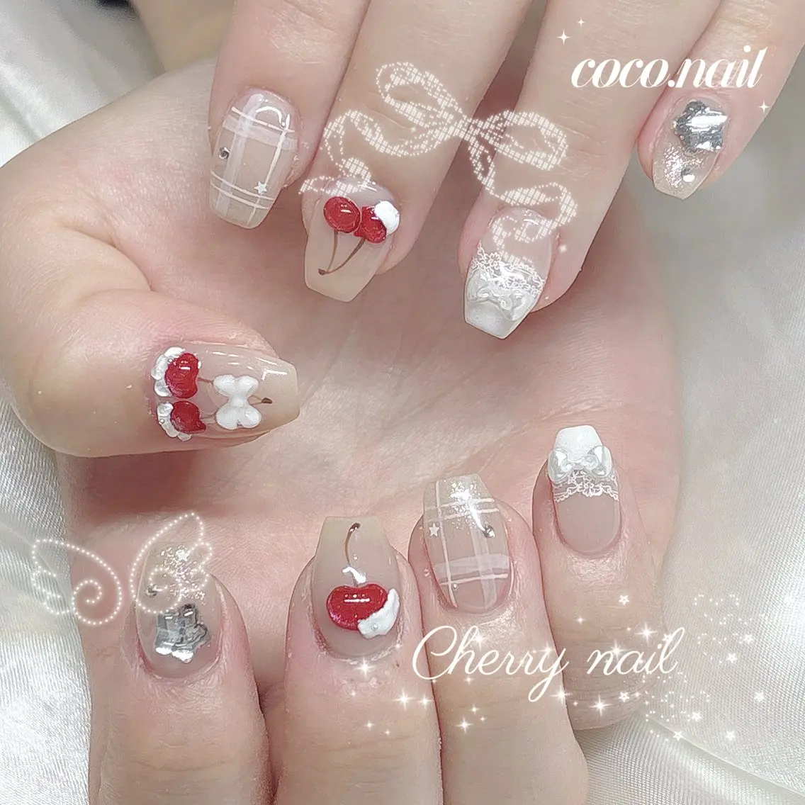 ネイル ハンドネイル coco.nail/ y2k/ワンホンのネイルデザイン