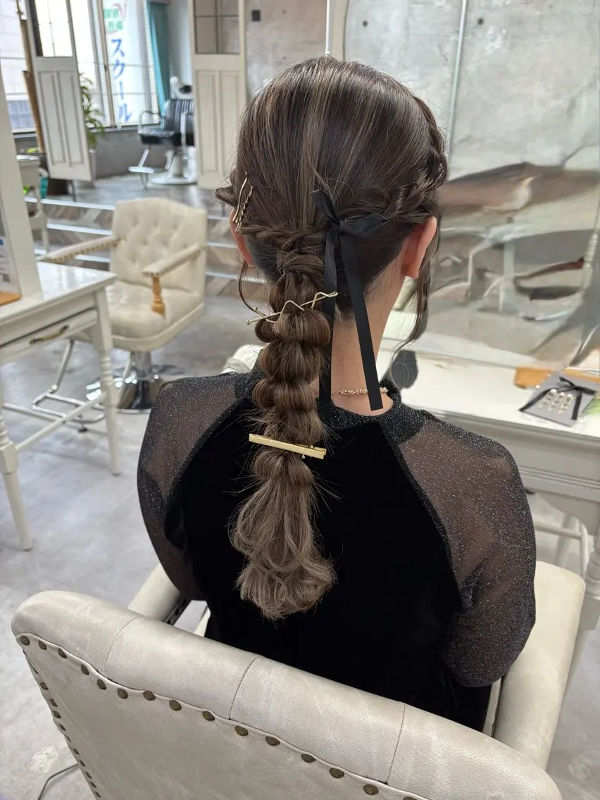 👰🏻‍♀️結婚式、お出かけ前の‎୨୧ヘアセット🎀の写真