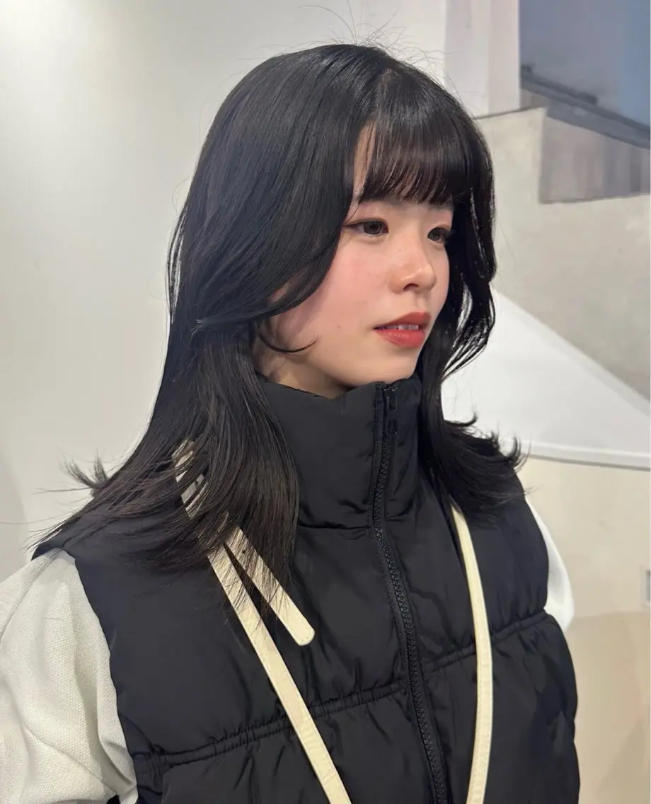 セミロング カット 韓国ヘアメンズ・レデ ィース特化ミクのヘアスタイル
