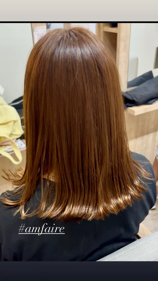 セミロング 縮毛矯正 トリートメント shimizu .のヘアスタイル