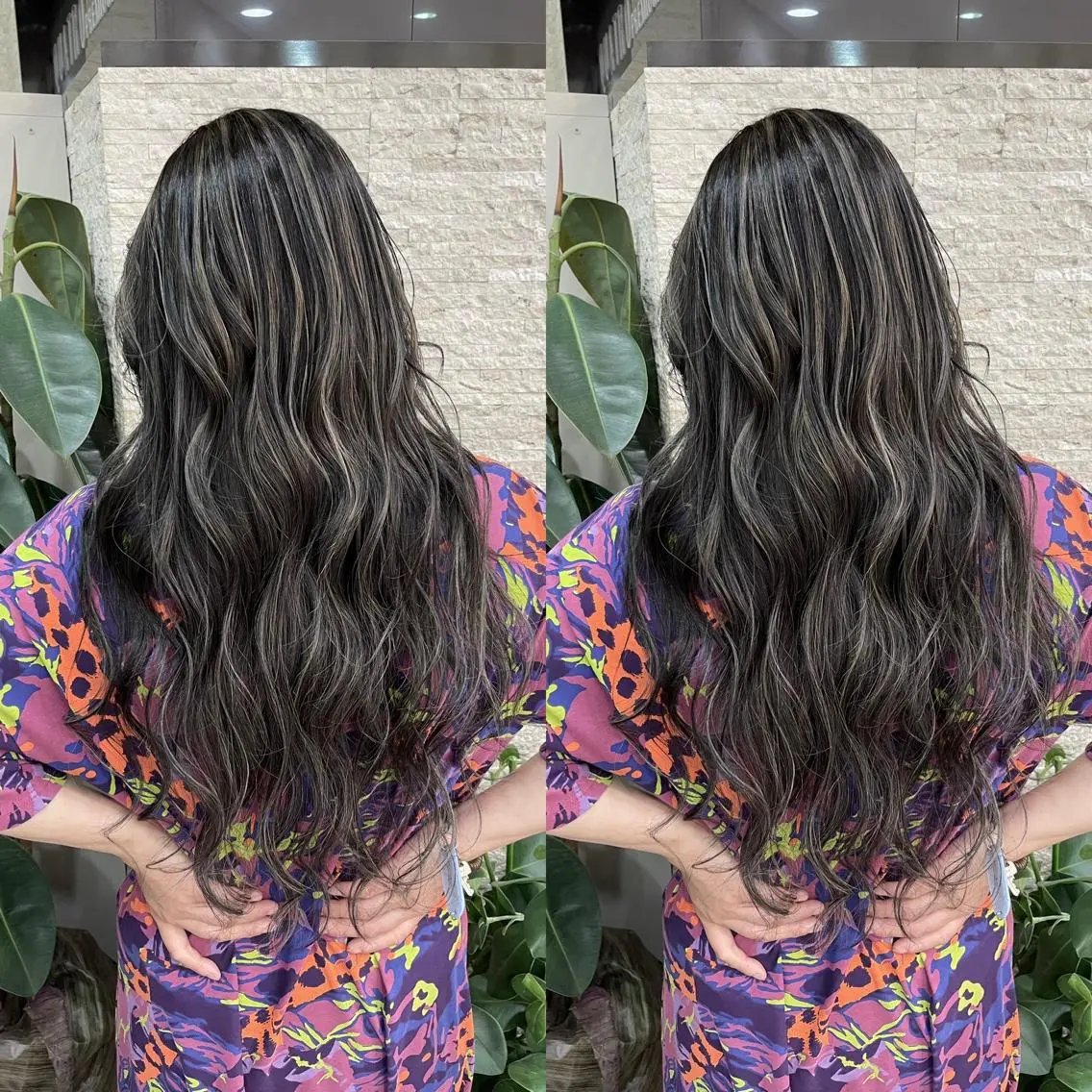 セミロング ヘアカラー Y Uのヘアスタイル