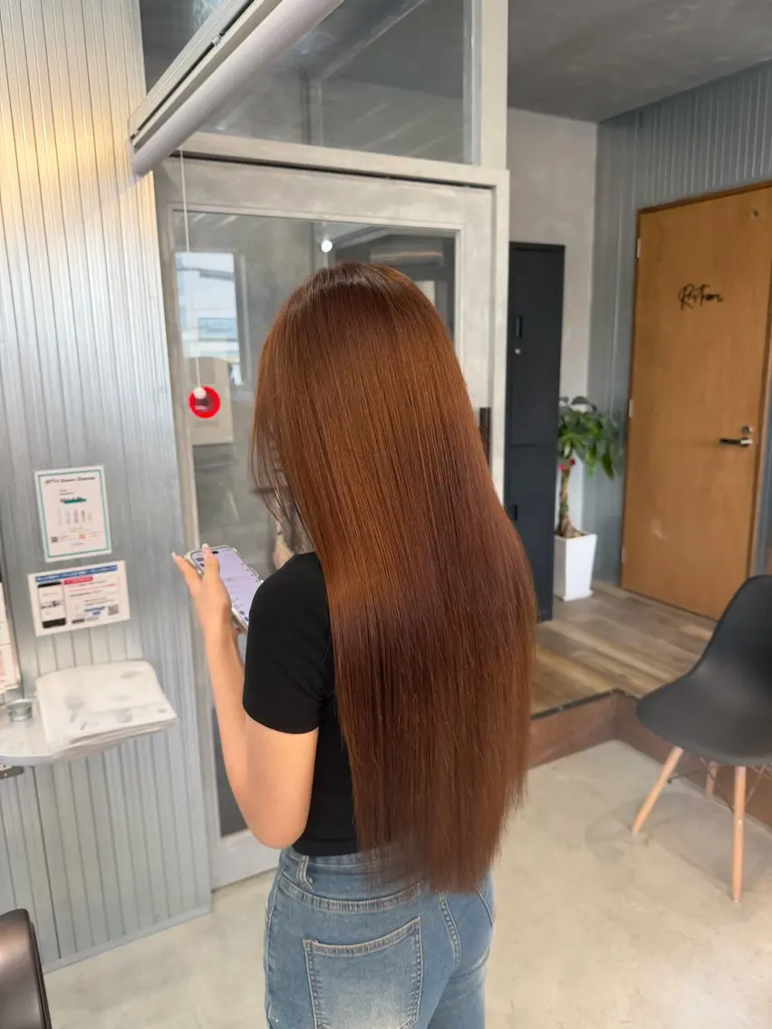 【女性限定メニュー】🌺ブリーチ無しダブルカラー➕トリートメント付🌺の写真