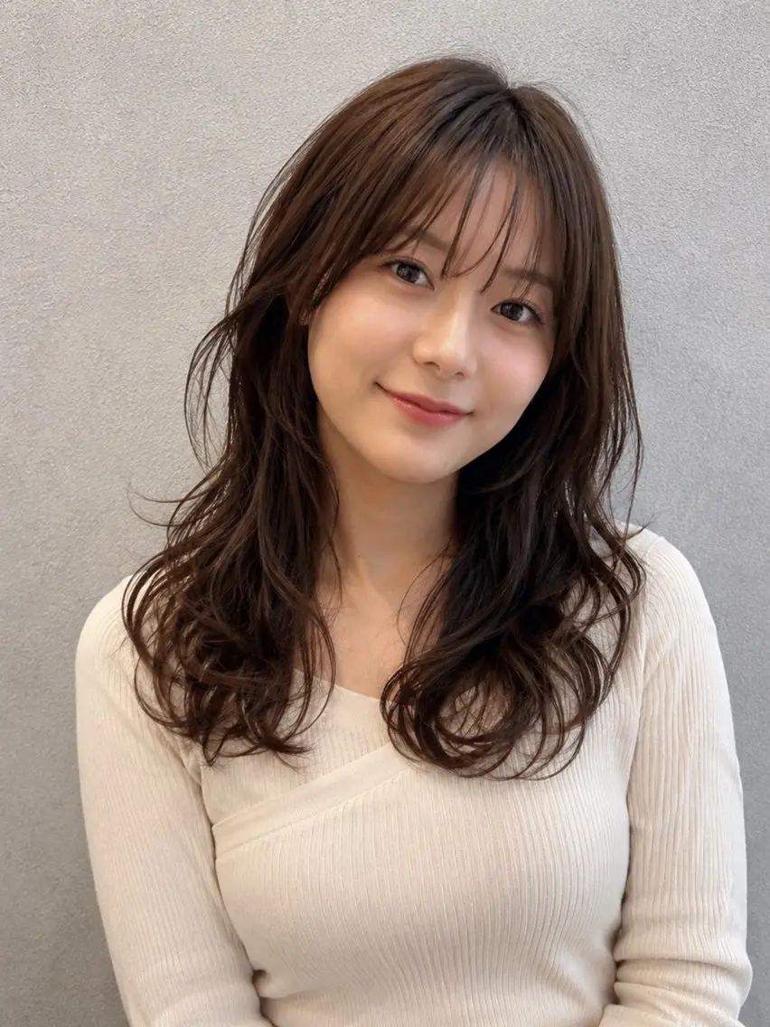 ロング カラー パーマ ヘアアレンジ トリートメント 平川 友理/韓国ヘア💘のヘアスタイル
