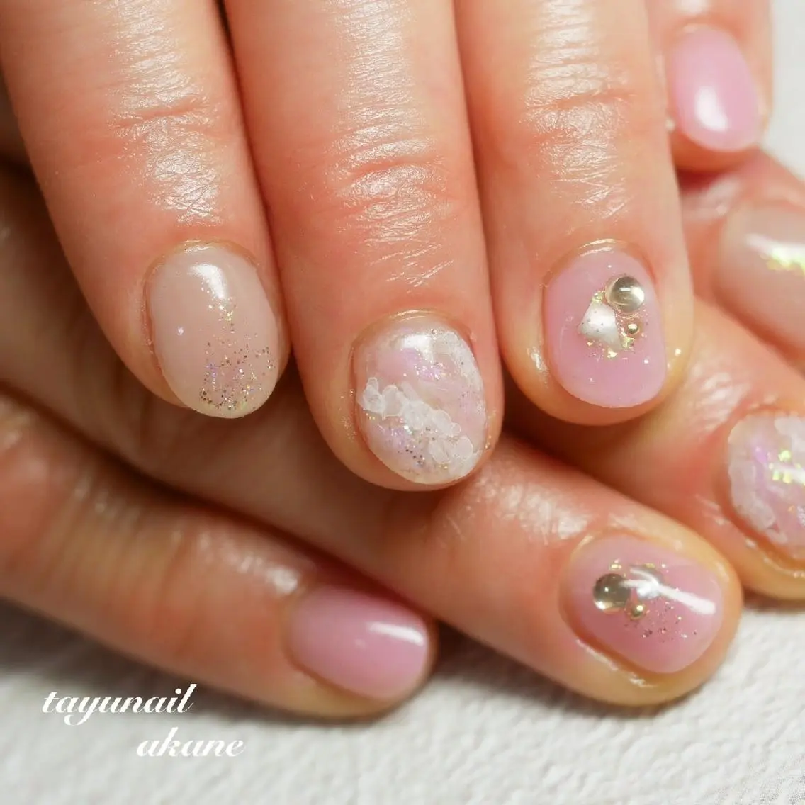 ネイル アートネイル ブルー ブラウン ジェルネイル ニュアンスネイル ネイルサロン 【たゆnail】のネイルデザイン
