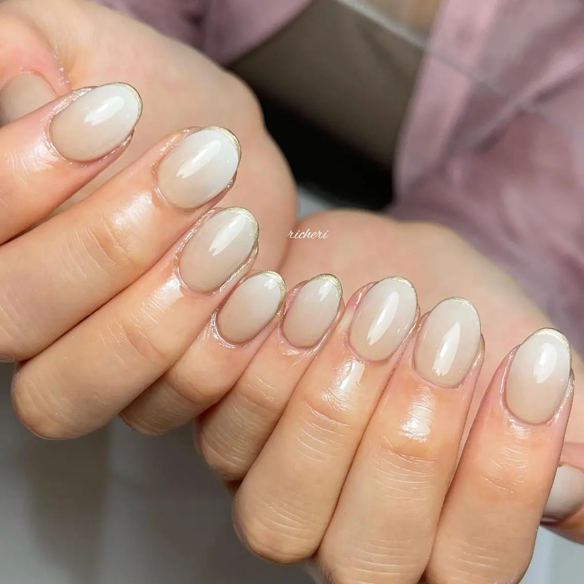ミディアム ネイル 韓国風ヘア アートネイル フットネイル フレンチネイル ジェルネイル richeri beautyのその他イメージ