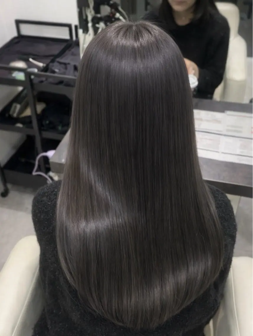 ロング カット ヘアカラー 縮毛矯正 トリートメント 透明感カラー/髪質 改善🎀suzukaのヘアスタイル