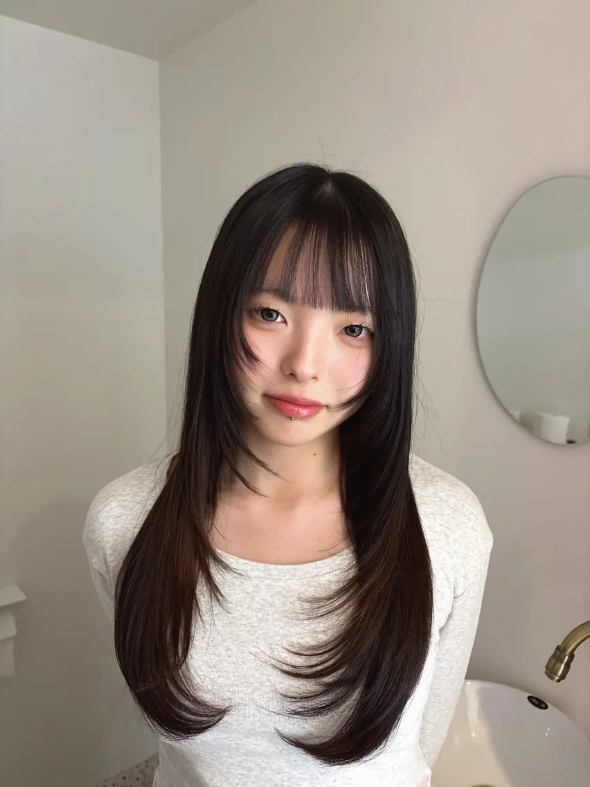 ロング ハイレイヤー レイヤーカット ロング カットカラー募集中/ MARI  /大宮のヘアスタイル