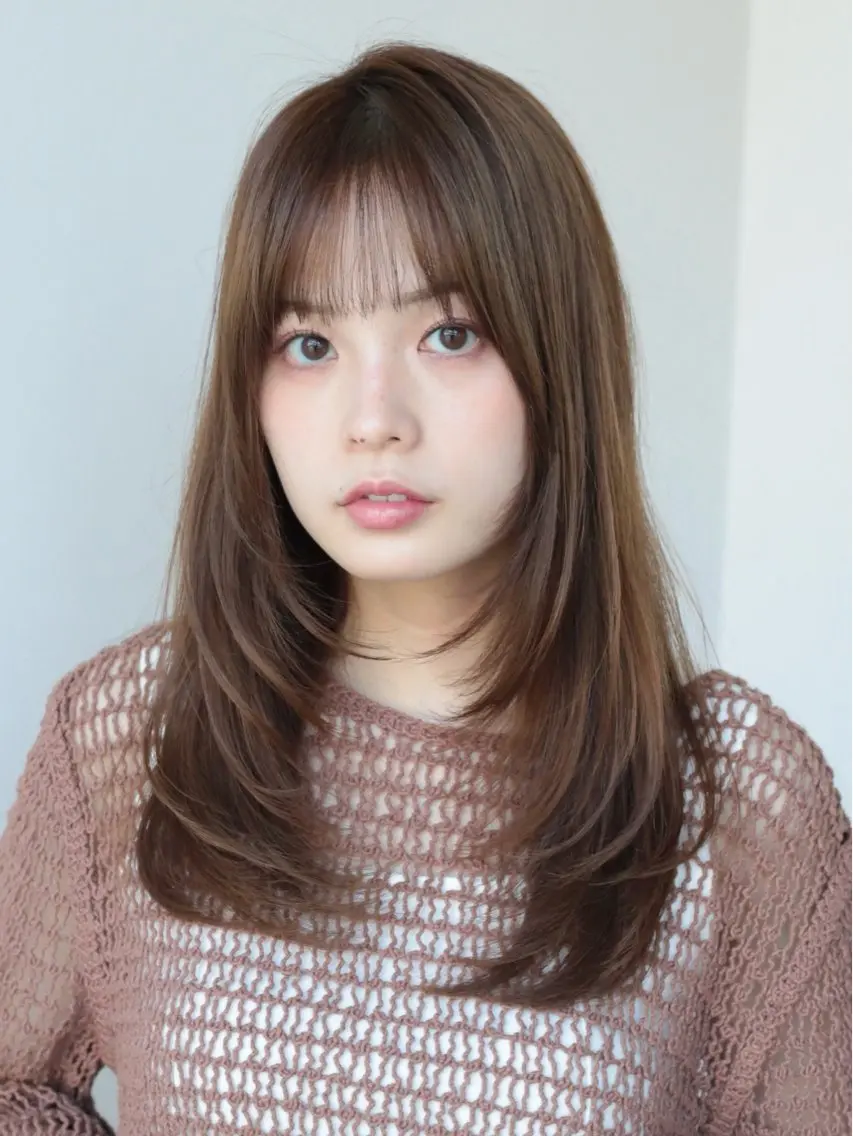 セミロング カラー レイヤーカット カット ヘアカラー トリートメント 髙木美緒🌿 レイヤー/アレンジのヘアスタイル