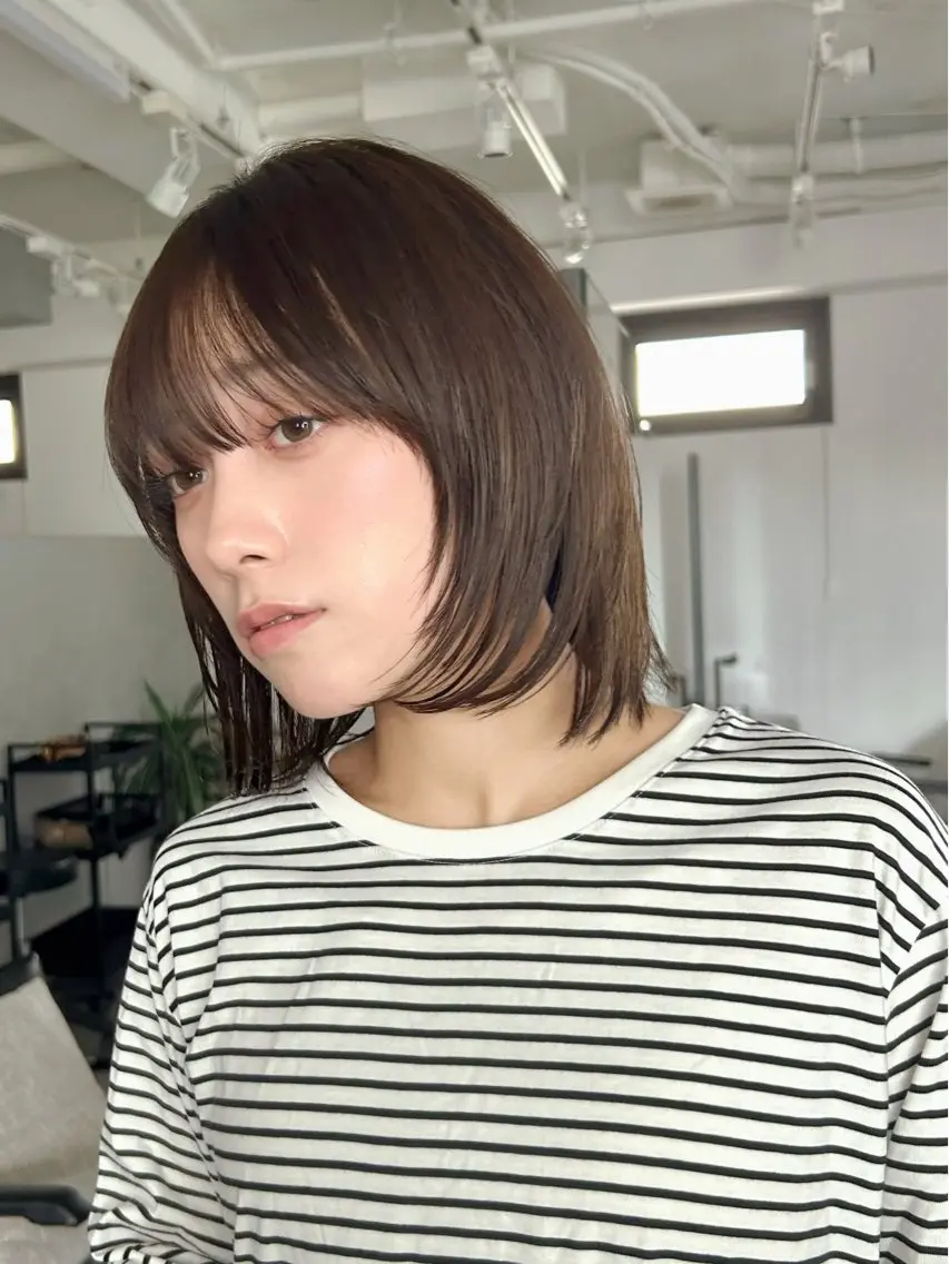 ミディアム カラー ミディアムレイヤー レイヤーカット カット ヘアカラー トリートメント 池袋/小顔レイヤー/ 顔まわり/taigaのヘアスタイル