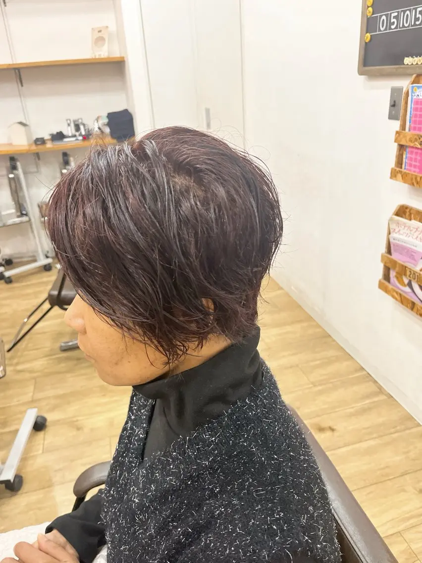 ショート カラー ハンサムショート ボルドーカラー ショートヘア 【アトレ藤沢】矢野 素子のヘアスタイル