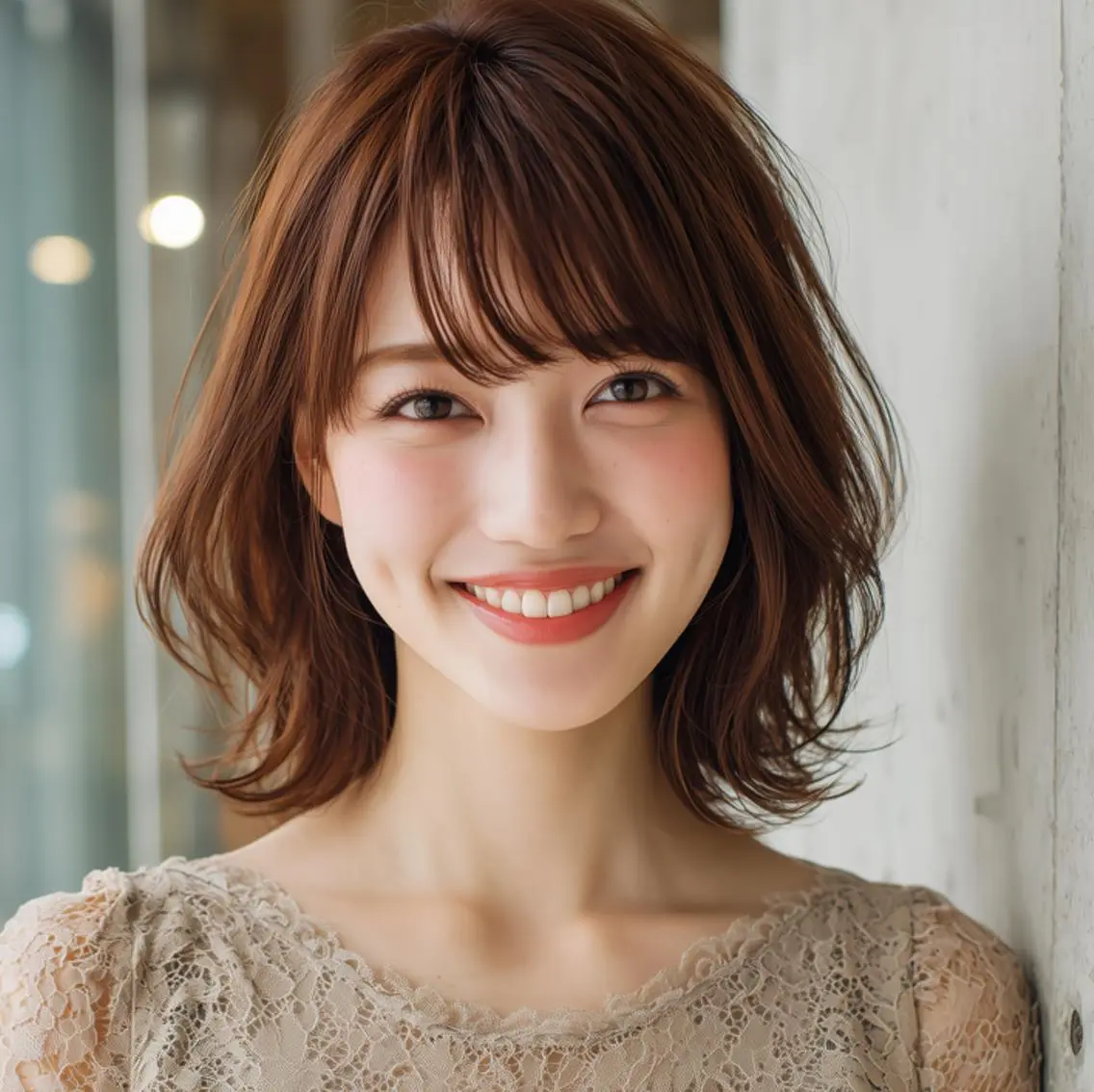 ミディアム ✨透明感カラー✨ ☘️くすみカラー☘️のヘアスタイル