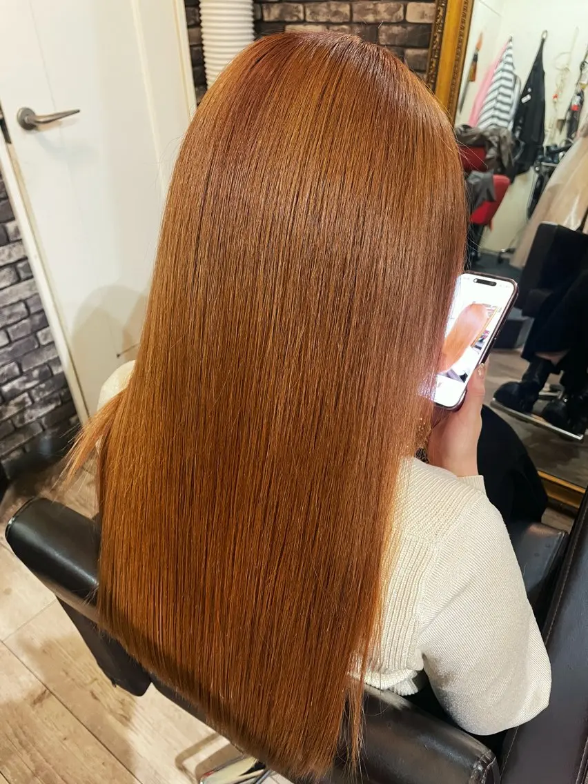 セミロング カラー ベージュカラー イルミナカラー ピンクカラー ピンクベージュ 東心斎橋☆豆柴 🐾倶楽部のヘアスタイル