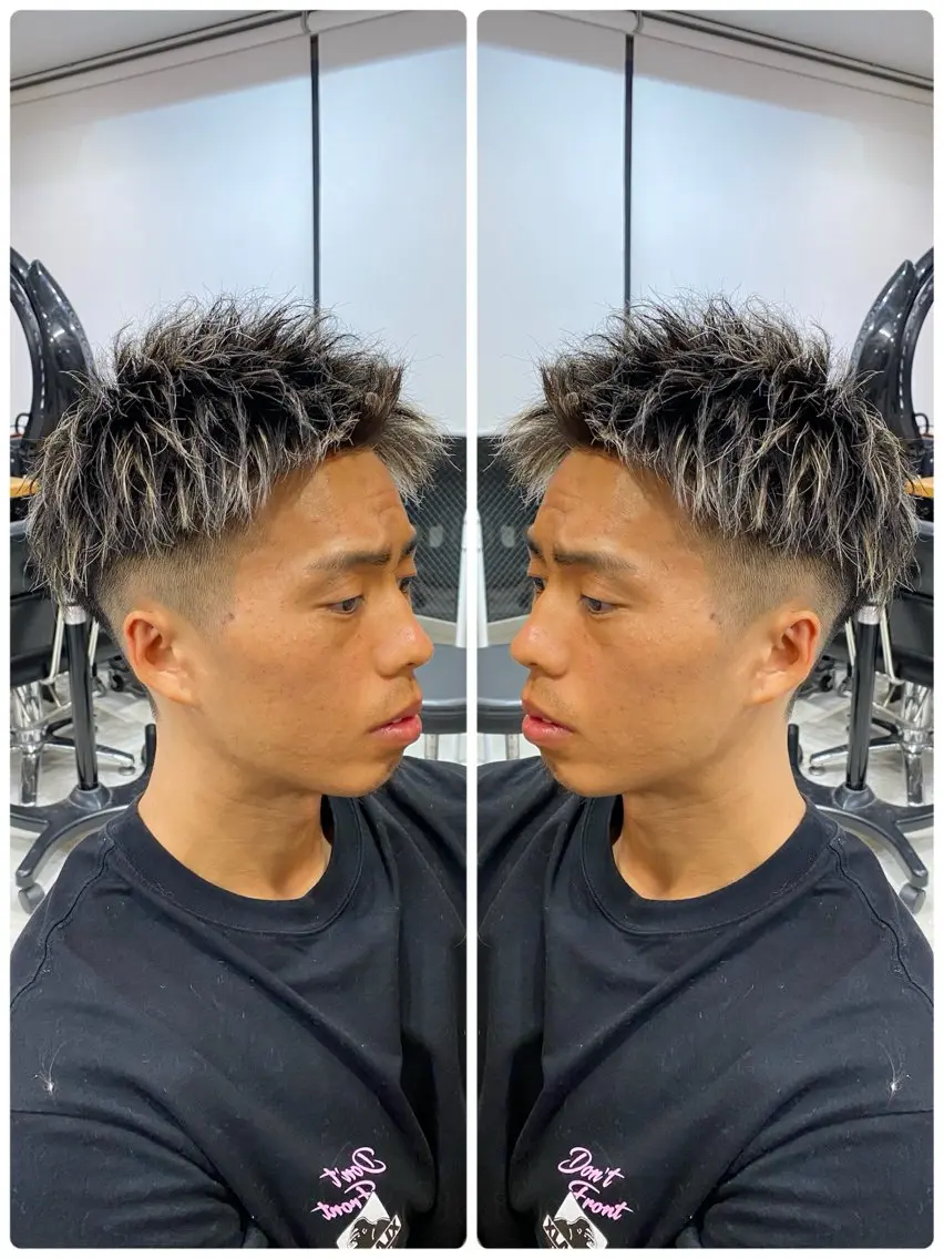 ショート カラー メンズ メンズハイライト ハイライトカラー ハイライト カット ヘアカラー 🐉『メンズ美容師』 吉田龍星🐉のヘアスタイル