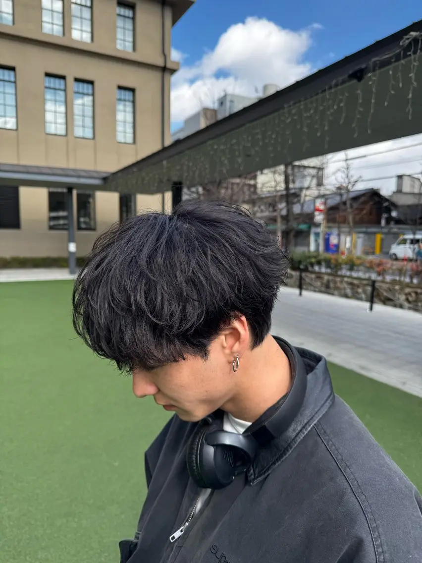 パーマ メンズ カット パーマ 小島 希星のヘアスタイル