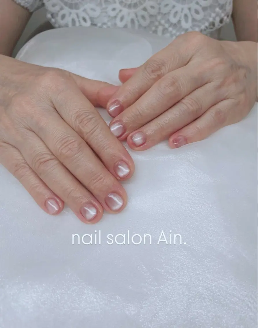 ネイル マグネットネイル ピンク ハンドネイル nail salon Ain.のネイルデザイン