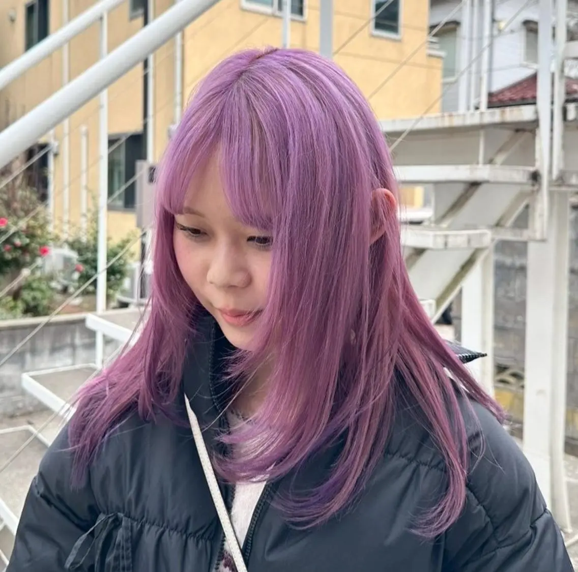 【施術時間:約3時間】💜うるツヤパープル💜ダブルカラー(ブリーチ1回込み)+韓国式水トリートメント✨の写真