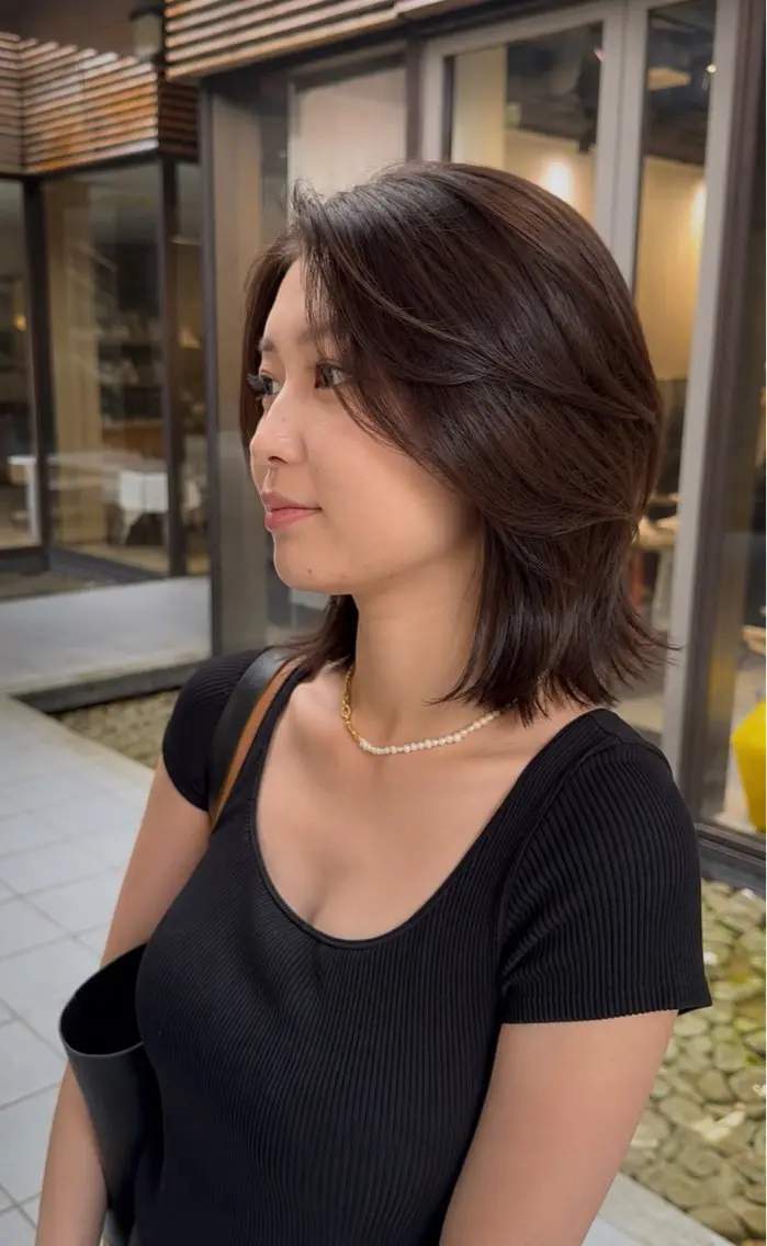 ミディアム 【レイヤーカット】 関根【コテ巻パーマ】のヘアスタイル
