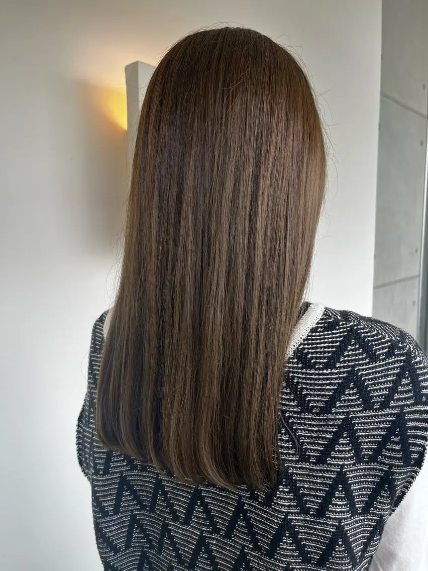 ◾️ヘアカラー+髪質改善オージュアトリートメント(ロング料金かからないです)の写真