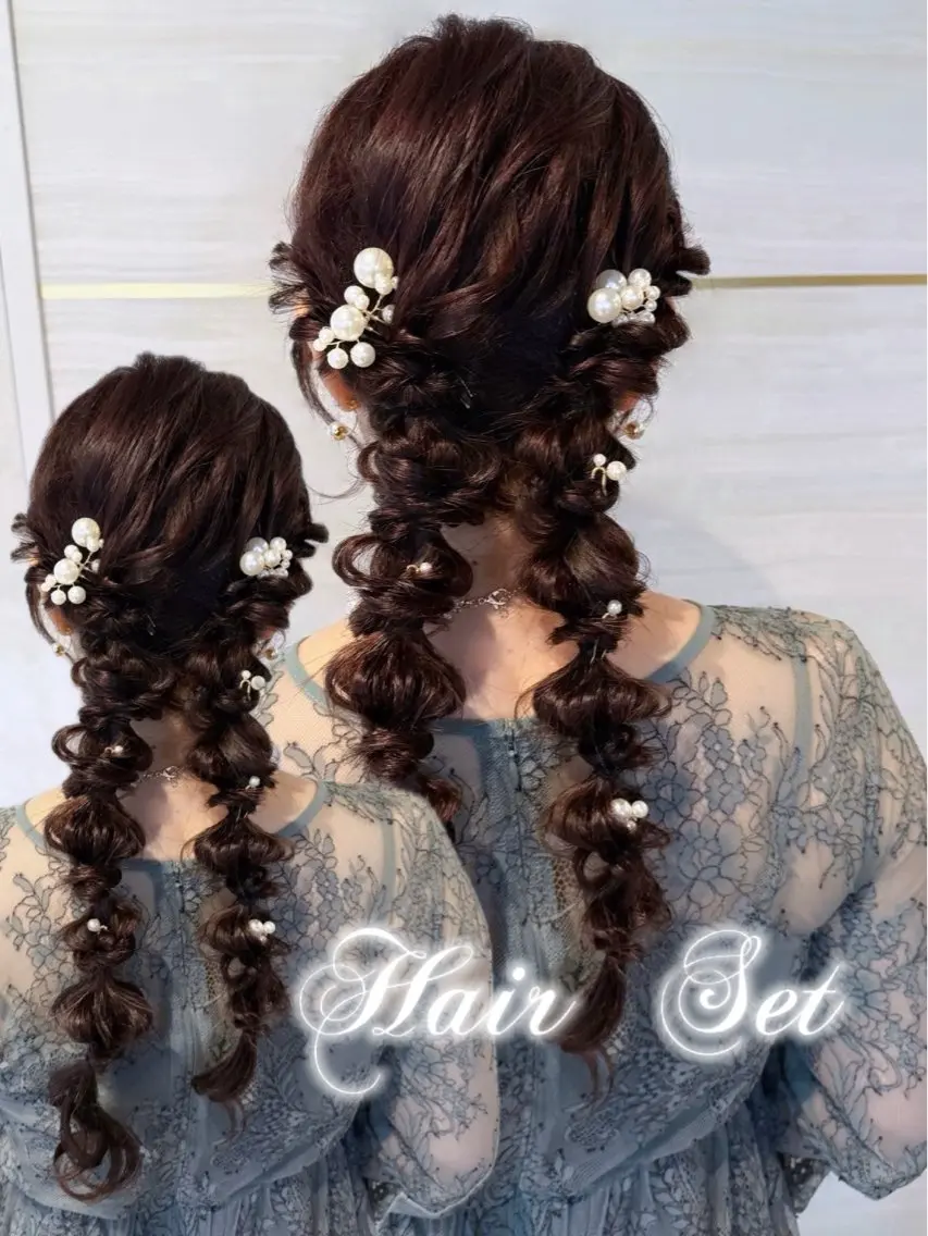 ロング ヘアアレンジ 結婚式・ブライダル 🩰艶髪ワンカラー／ 大宮/はるあ🩰🏹のヘアスタイル