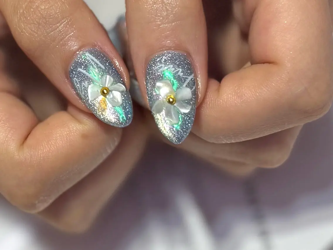 ネイル フラワーネイル ハンドネイル Mnailsalon フィルイン対応サロンのネイルデザイン