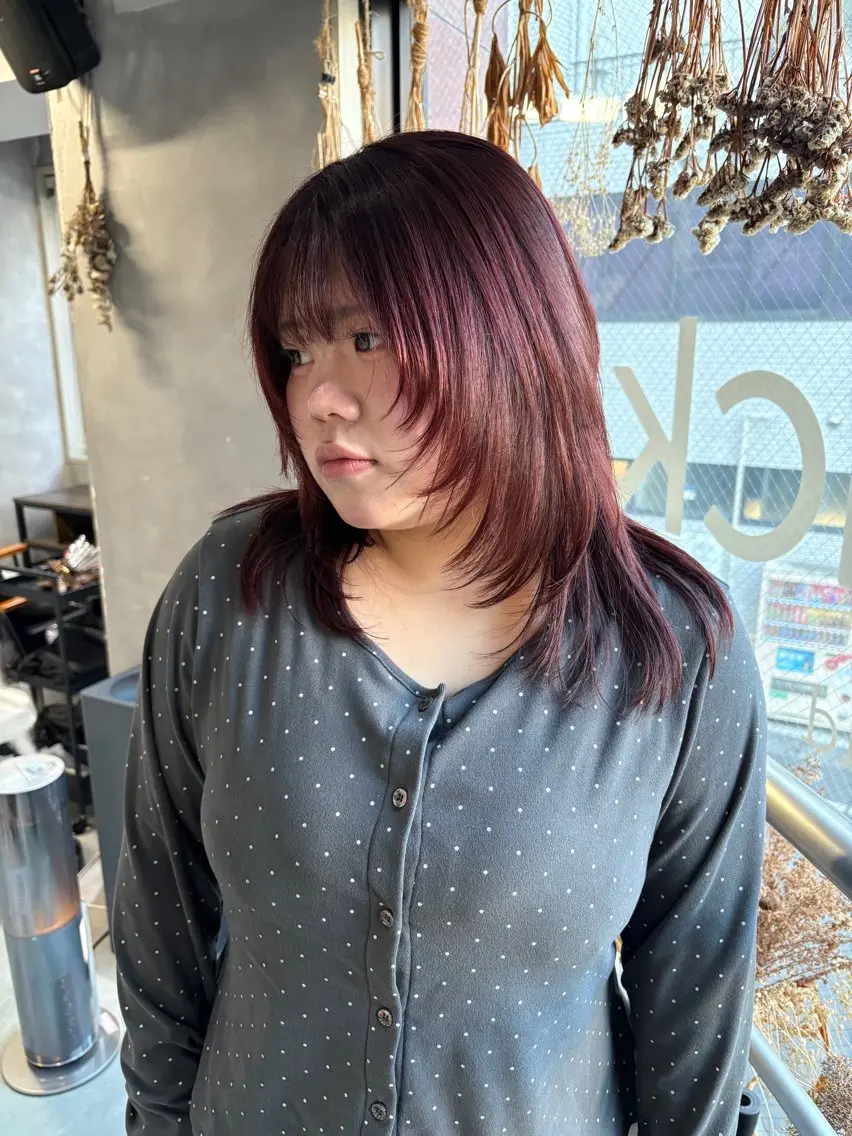セミロング カラー カット ヘアカラー すぎもと さき⚡️ レイヤー・*パーマのヘアスタイル