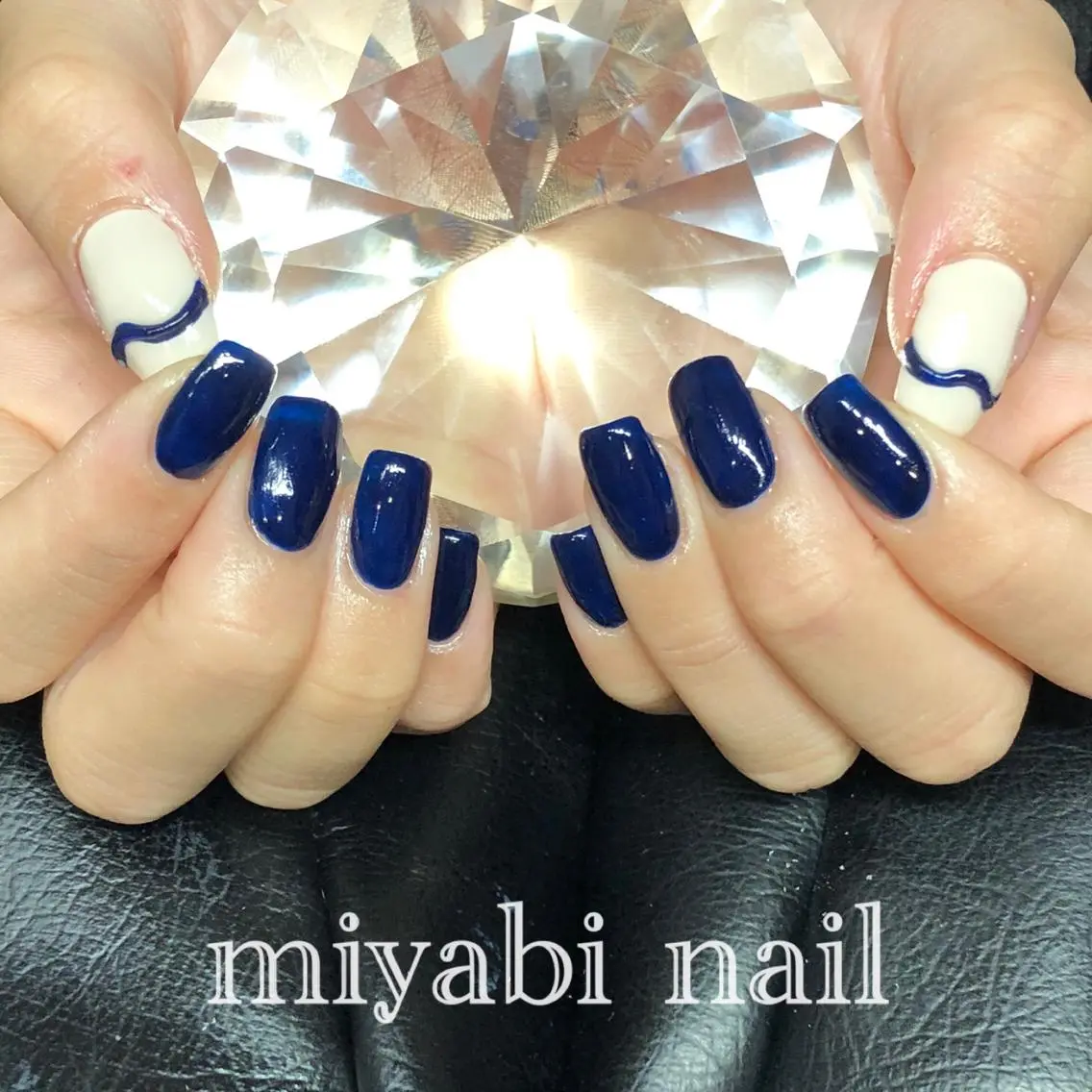 ネイル アートネイル ブルー ジェルネイル 持ち込み ワンカラーネイル ハンドネイル miyabi nail 桂川駅近くのネイルデザイン