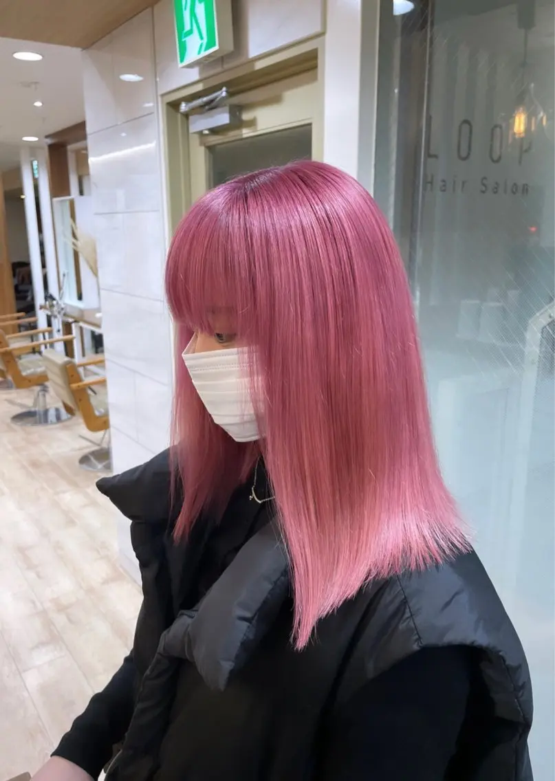セミロング カラー ブリーチ ダブルカラー ヘアカラー トリートメント ♡韓国ヘア♡遠藤 美夢のヘアスタイル