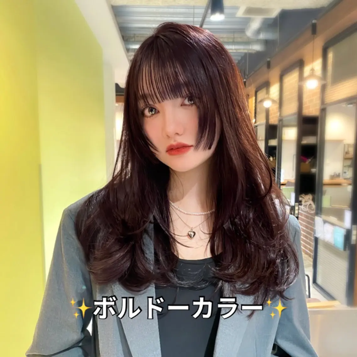 ロング カラー ブリーチ ブリーチなしカラー レッドカラー 姫カット レイヤーカット カット ヘアカラー トリートメント ハッシュカット/艶感 カラー/ユウキ✨のヘアスタイル