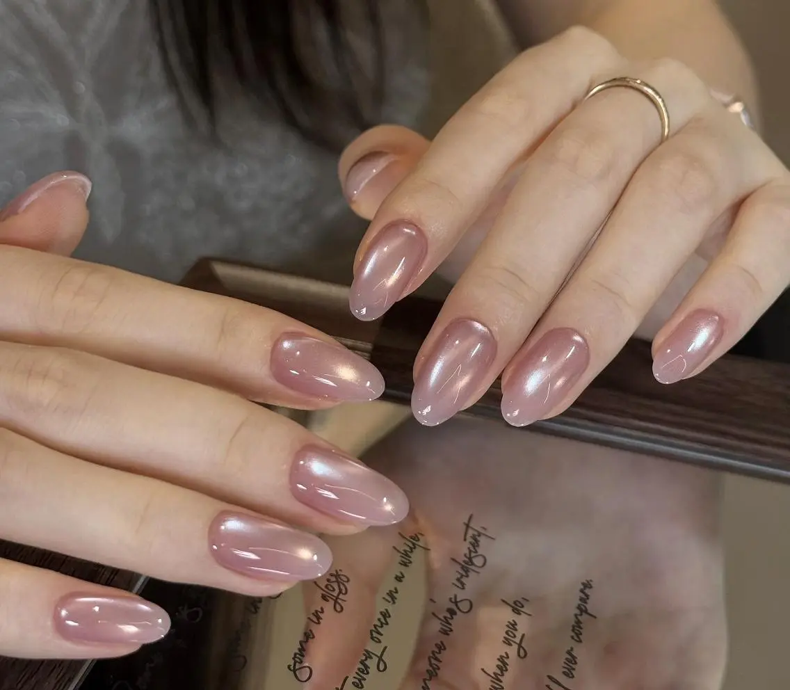ネイル メンズ メンズ韓国風 オーロラネイル チークネイル 長さ出し フレンチネイル ハンドネイル NEW NAIL💞 yukiのネイルデザイン