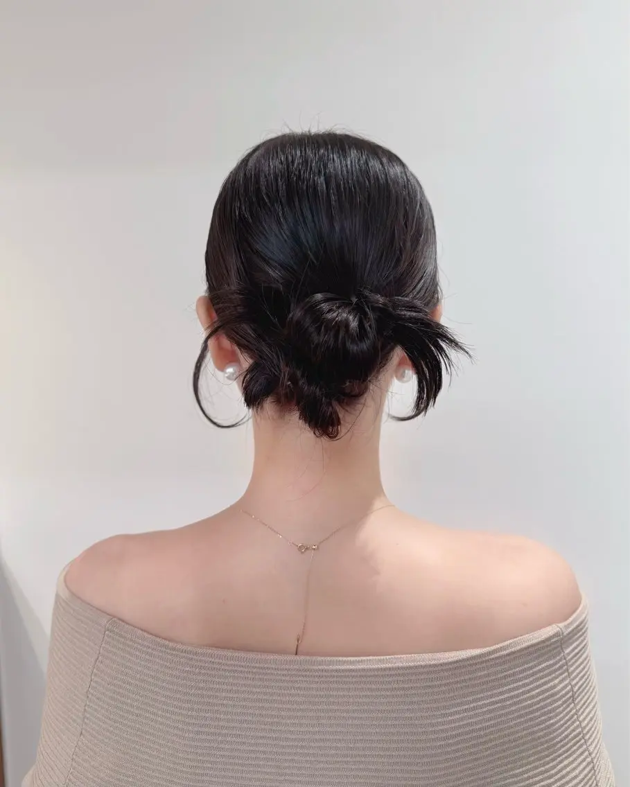 ミディアム カラー ヘアアレンジ ヘアセット 縮毛矯正+モテカラー 🎀✨MIHOのヘアスタイル