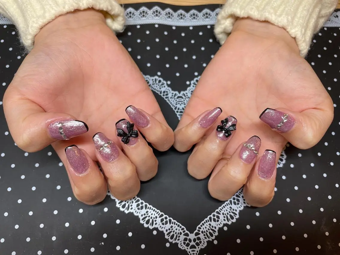 ネイル アートネイル ピンク 赤色 ネイルチップ ハンドネイル エン Nail salonのネイルデザイン