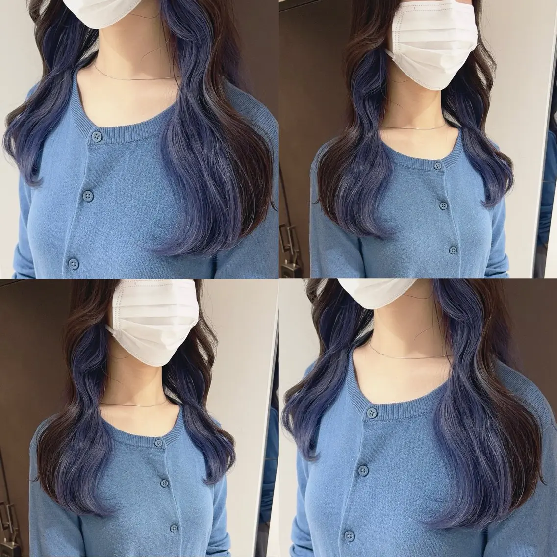 カラー ブルーカラー インナーカラー ネイビーカラー ヘアカラー トリートメント 渋谷:インナーカラー ／🍒エリカ🍒のヘアスタイル