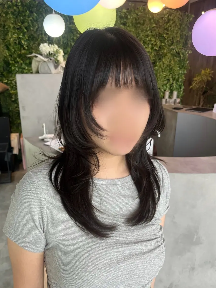 セミロング ハッシュカット カット ヘアカラー haruka ♡レイヤー/透明感のヘアスタイル