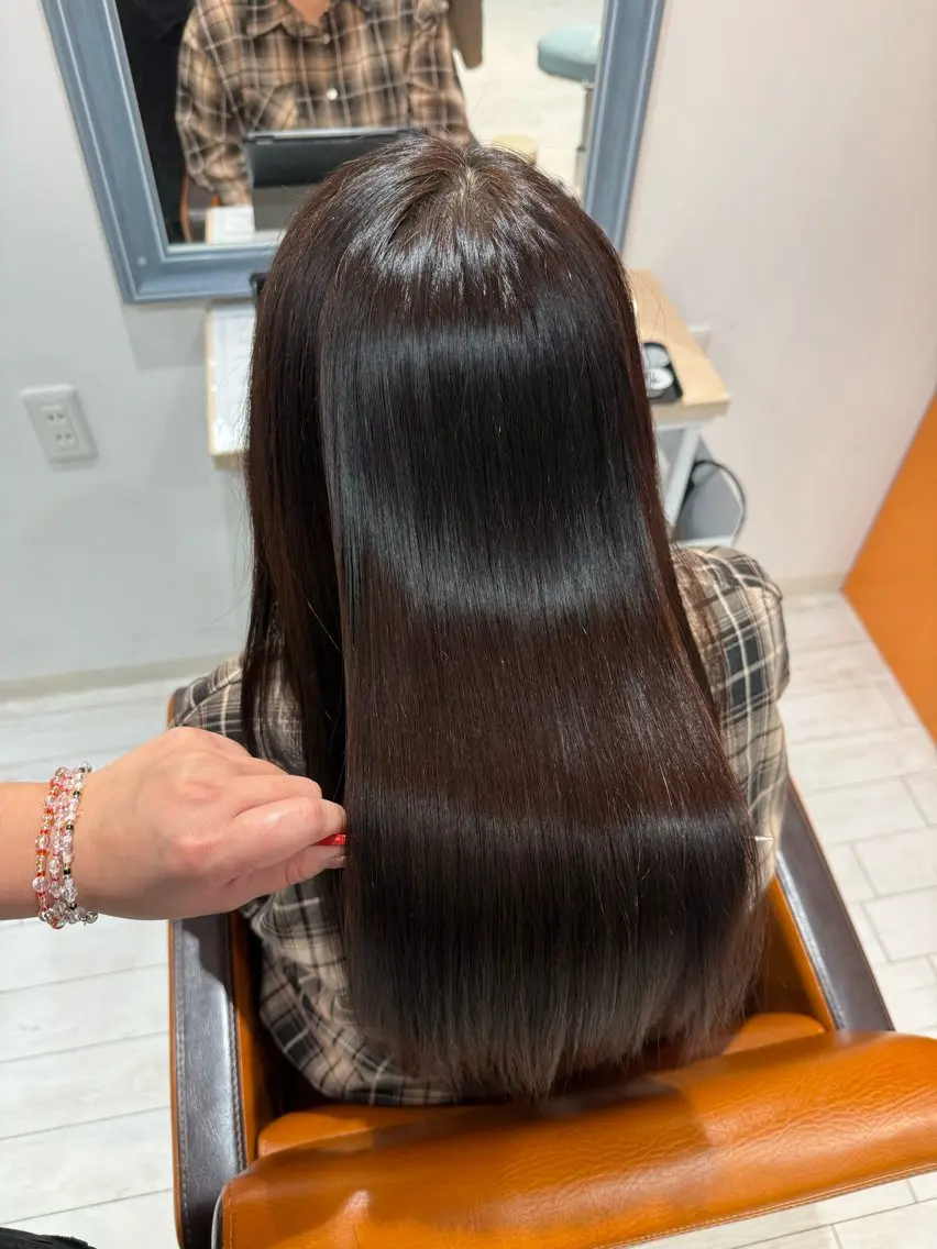 ロング カット 縮毛矯正 トリートメント 🍊髪質改善🍊縮毛 矯正🍊濱野紗奈🍊のヘアスタイル