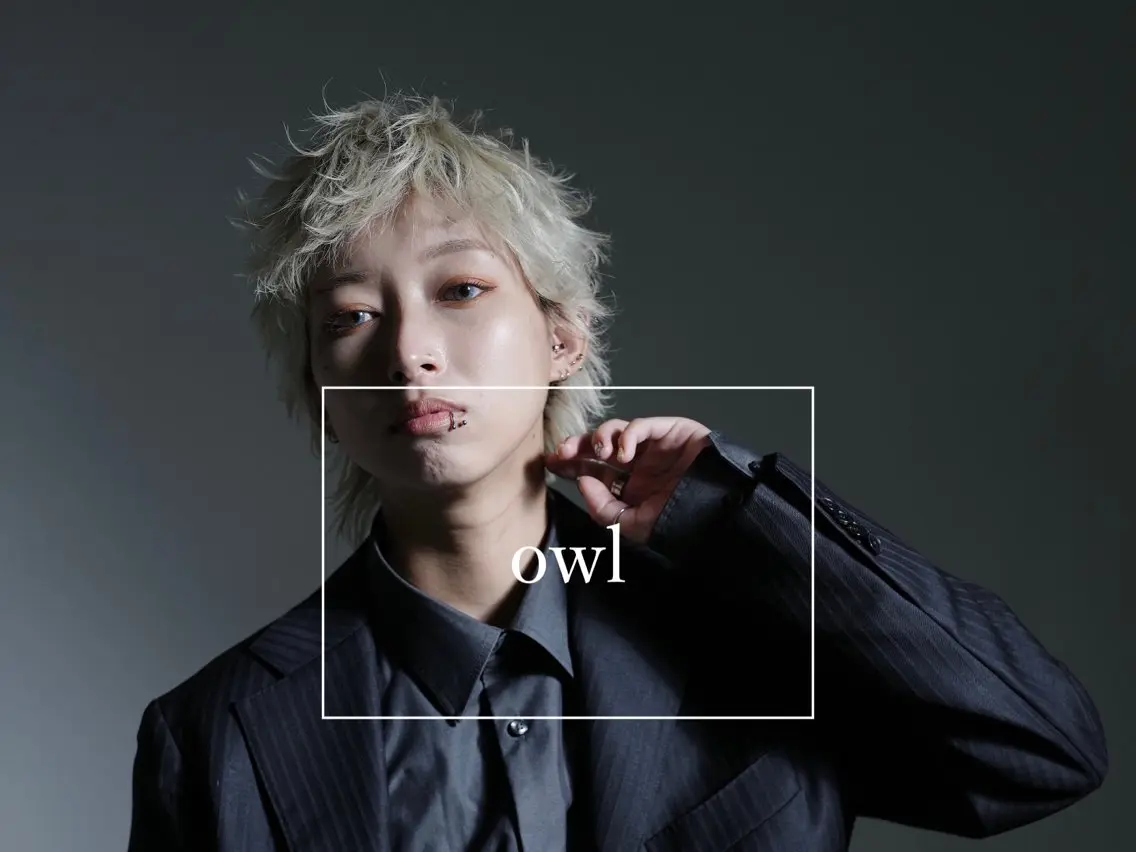 ショート カラー メンズ フェードカット メンズパーマ プードルパーマ スペインカール スパイキーショート メンズサロン【owl 心斎橋】難波/アメ村のヘアスタイル