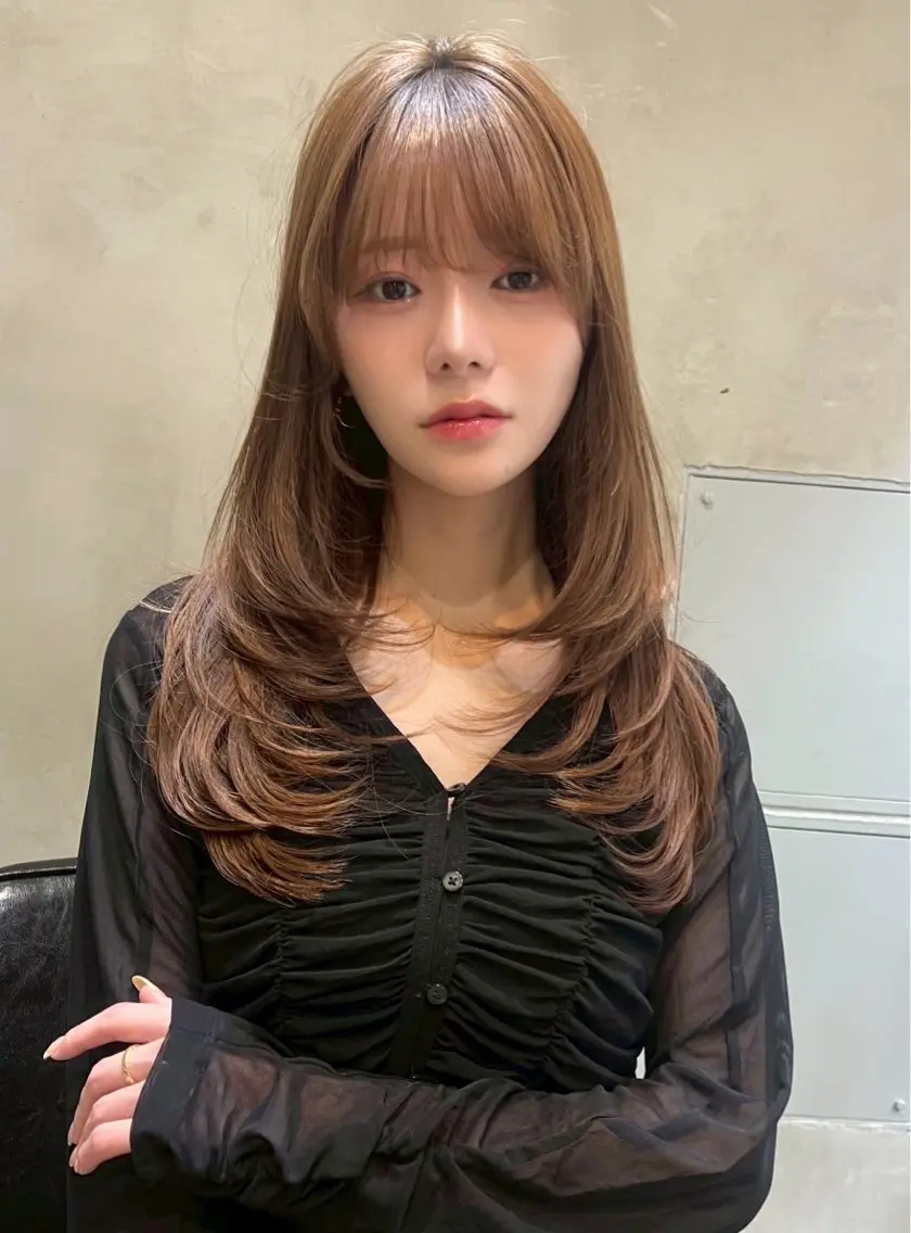 ミディアム カラー パーマ ヘアアレンジ カット ヘアカラー ✂️ボブ/レイヤー /艶カラー🌷喜美花のヘアスタイル