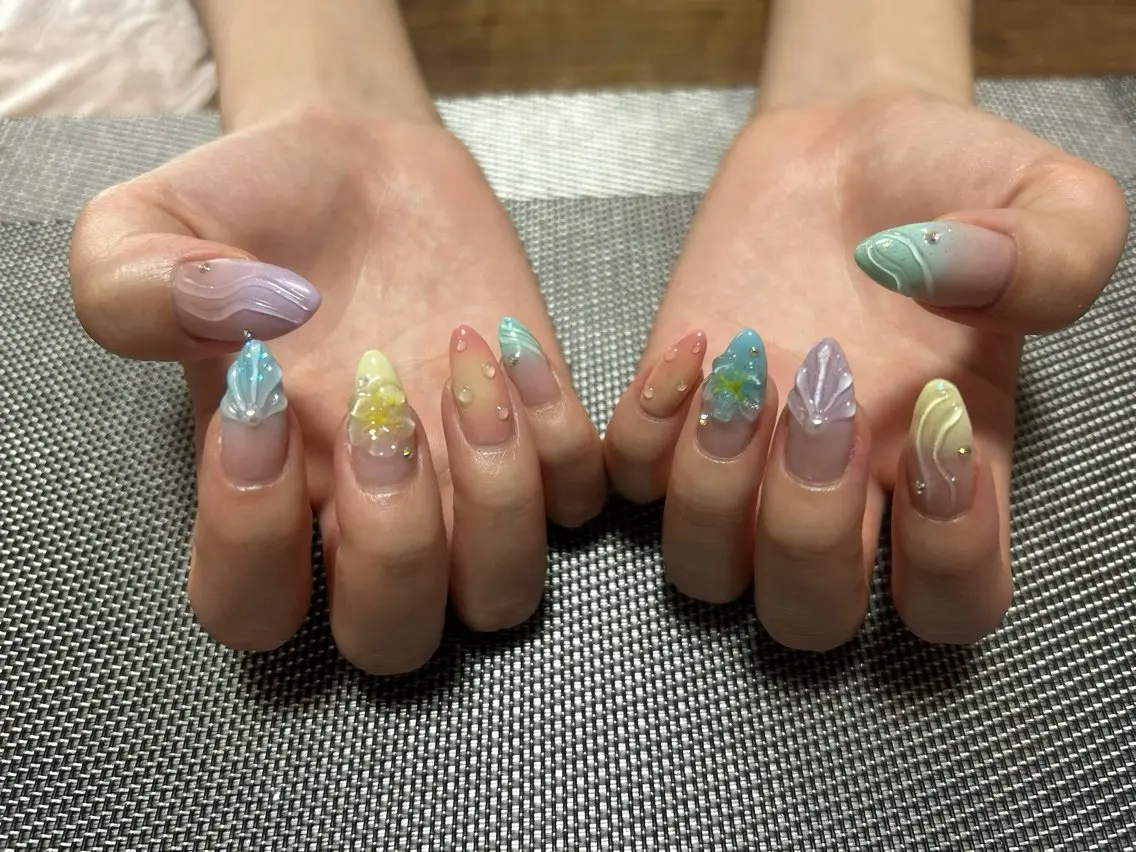 ネイル 夏ネイル ハンドネイル i nailのネイルデザイン