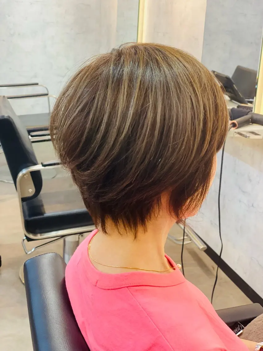 ショート ハイライト ショートヘア ひばりヶ丘メンズ カットスパ石井里佳のヘアスタイル