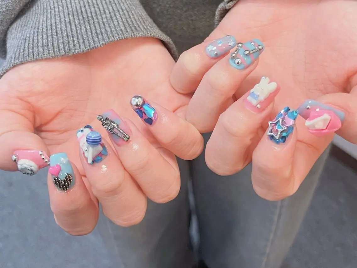 ネイル オーロラネイル 長さ出し フットネイル フレンチネイル ジェルネイル Belle Nail Salonのネイルデザイン